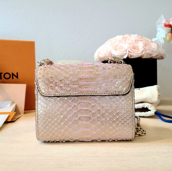 SOLD! Louis Vuitton Twist Mini Snakeskin Python Pink crossbody purse - Picture 2 of 14